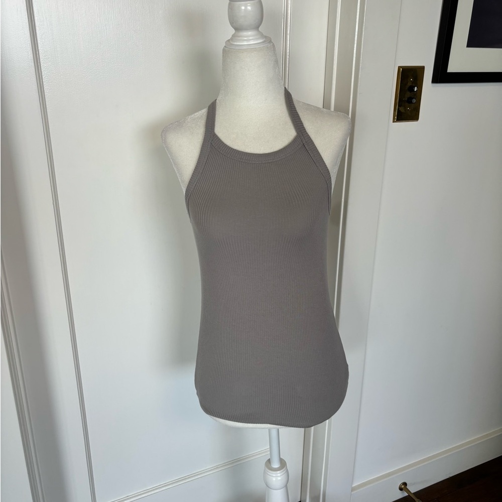 Skin Ribbed Tank in Silver Gray Sz 1 or S #0512